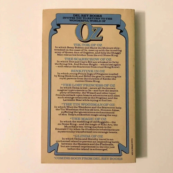 Vintage 1980 Tik Tok of Oz by L Frank Baum John R Neill Del  Rey Books - Picture 2 of 16